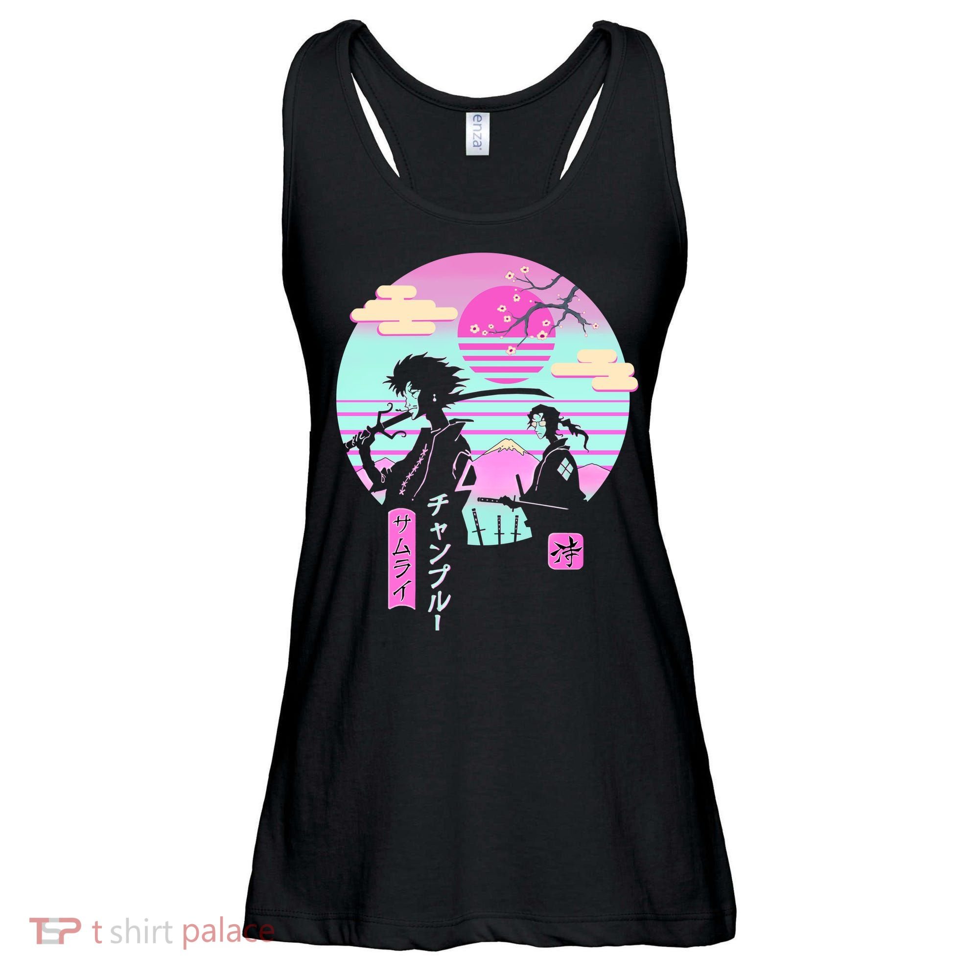 Retro Samurai Chillhop Anime Ladies Essential Flowy Tank