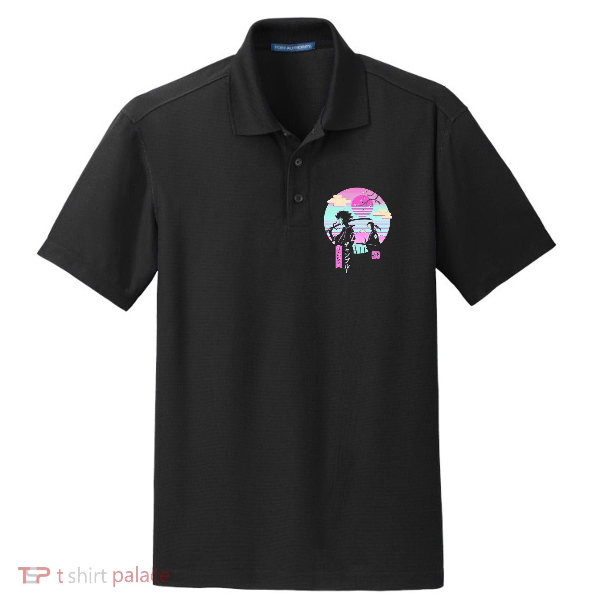 Retro Samurai Chillhop Anime Dry Zone Grid Polo