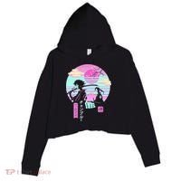 Retro Samurai Chillhop Anime Crop Fleece Hoodie thumb 0