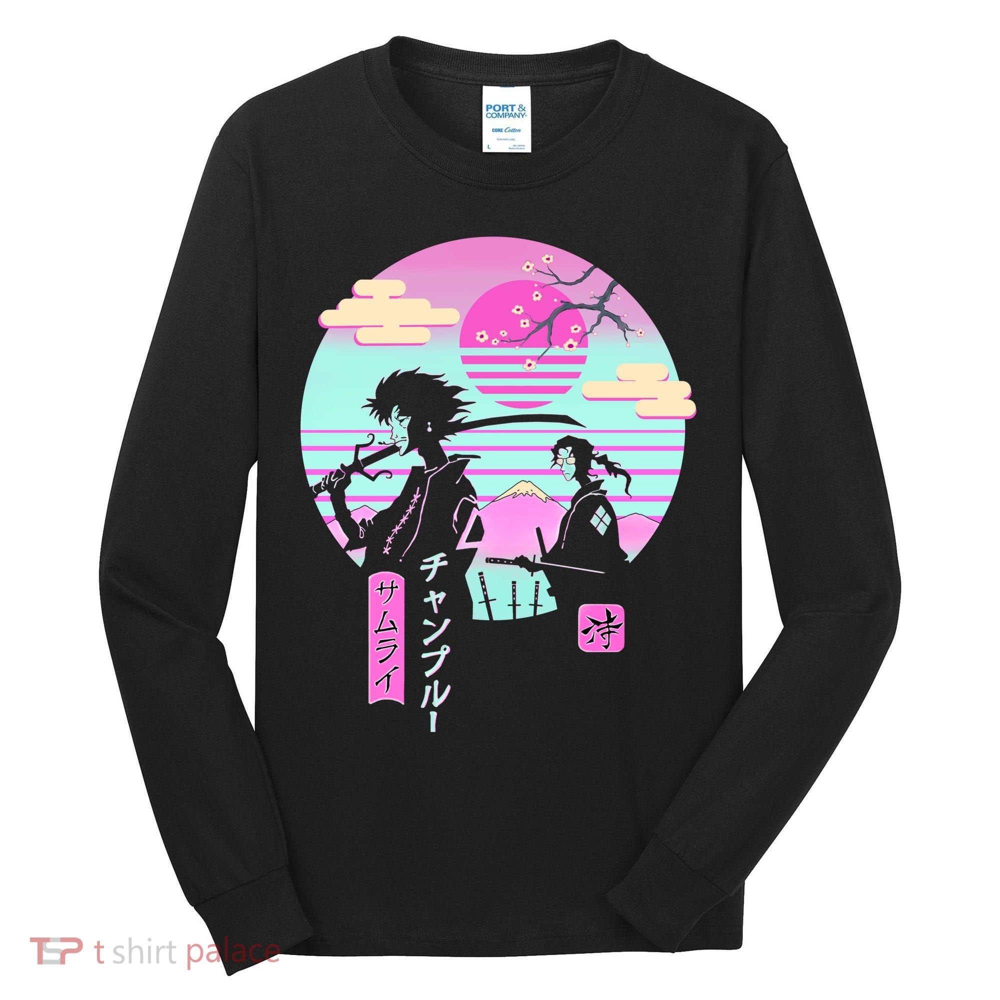 Retro Samurai Chillhop Anime Tall Long Sleeve Shirt