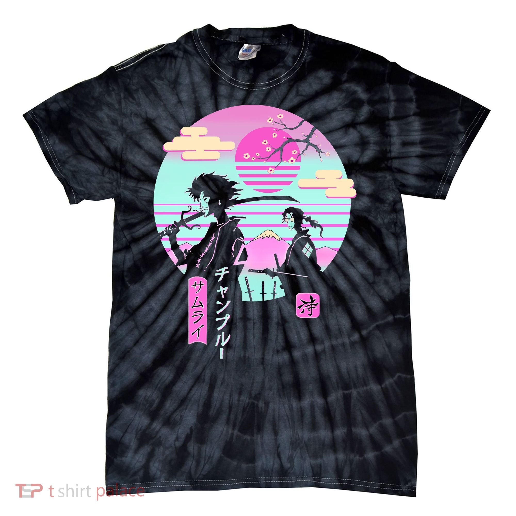 Retro Samurai Chillhop Anime Tie-Dye T-Shirt