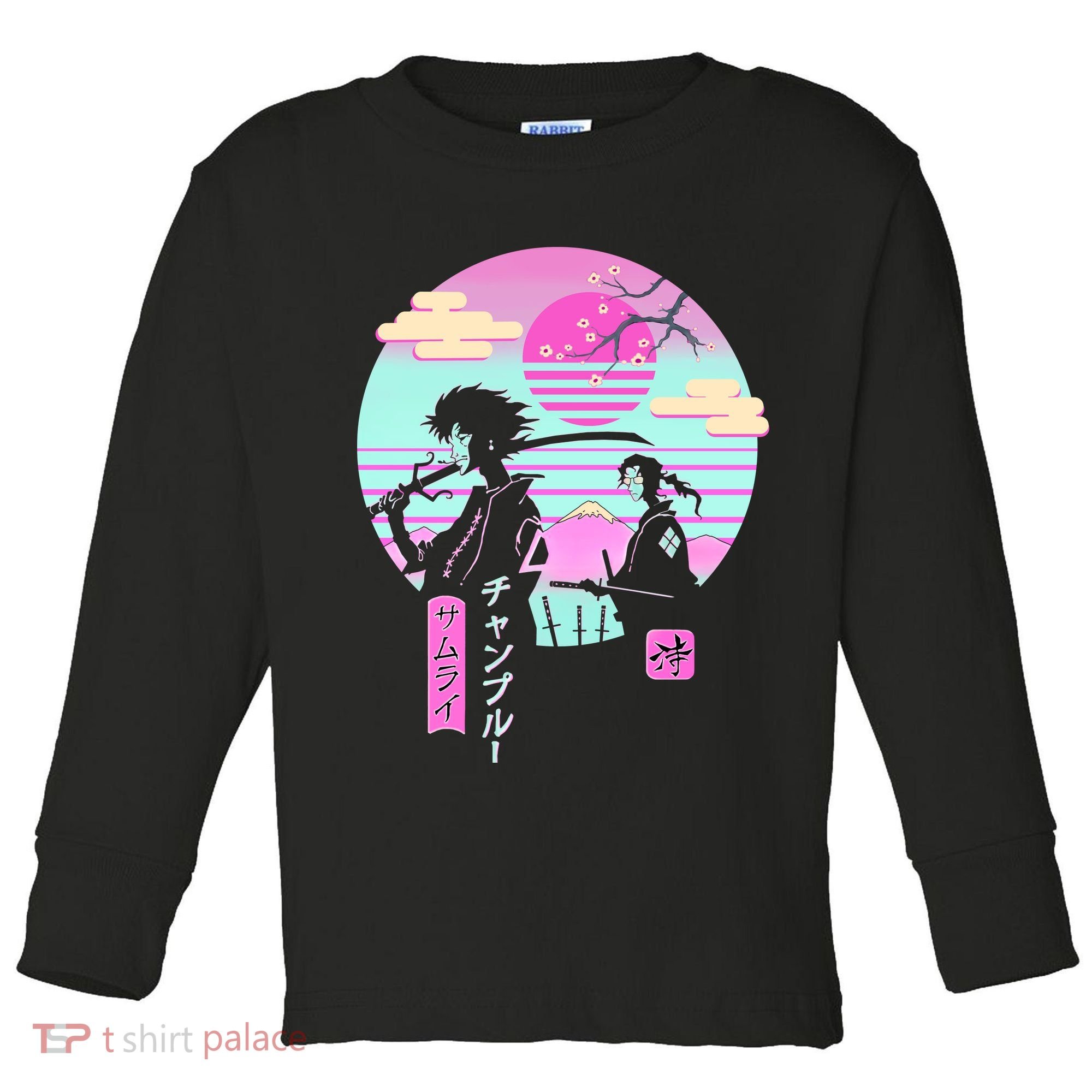 Retro Samurai Chillhop Anime Toddler Long Sleeve Shirt