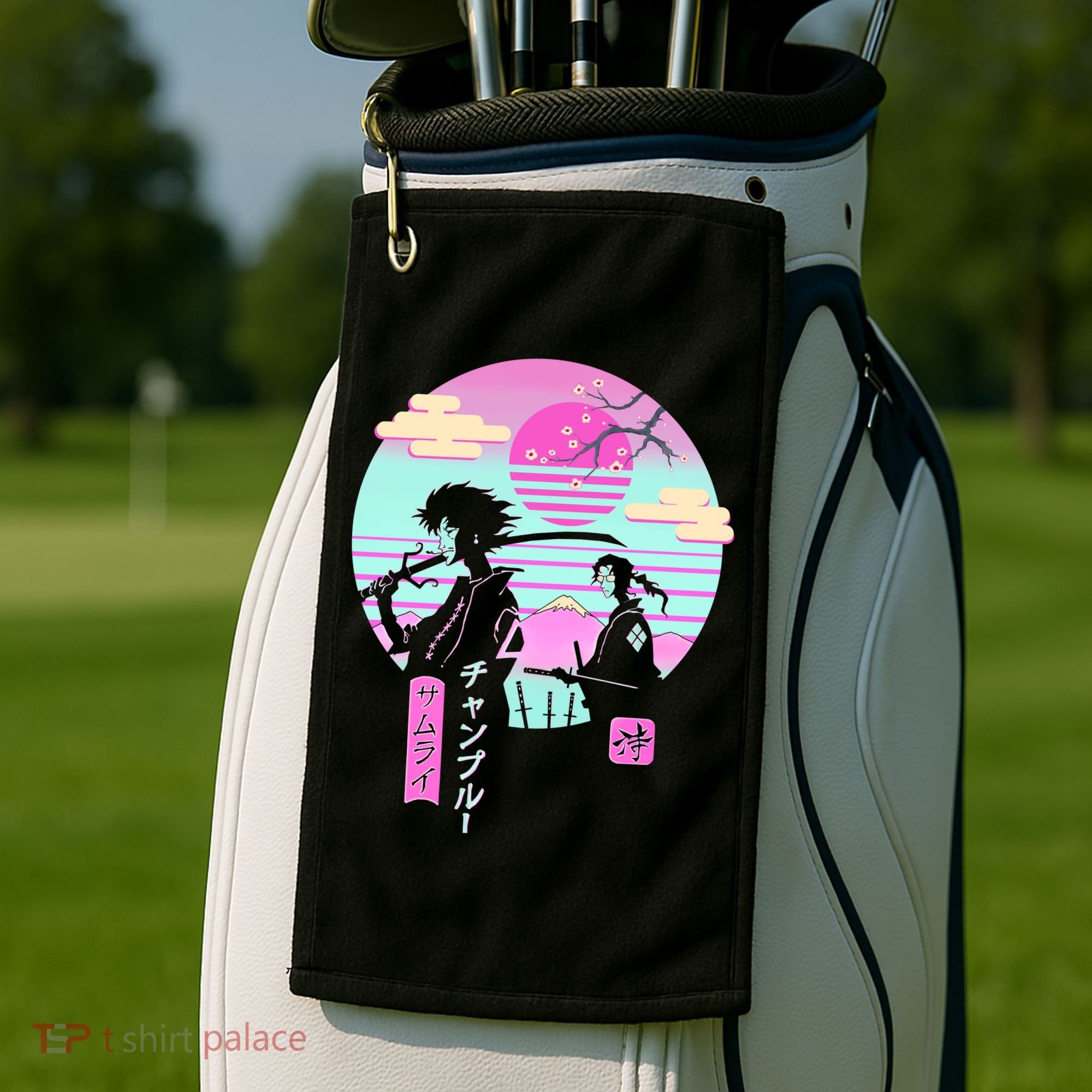 Retro Samurai Chillhop Anime Golf Towel
