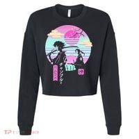 Retro Samurai Chillhop Anime Cropped Pullover Crew thumb 0