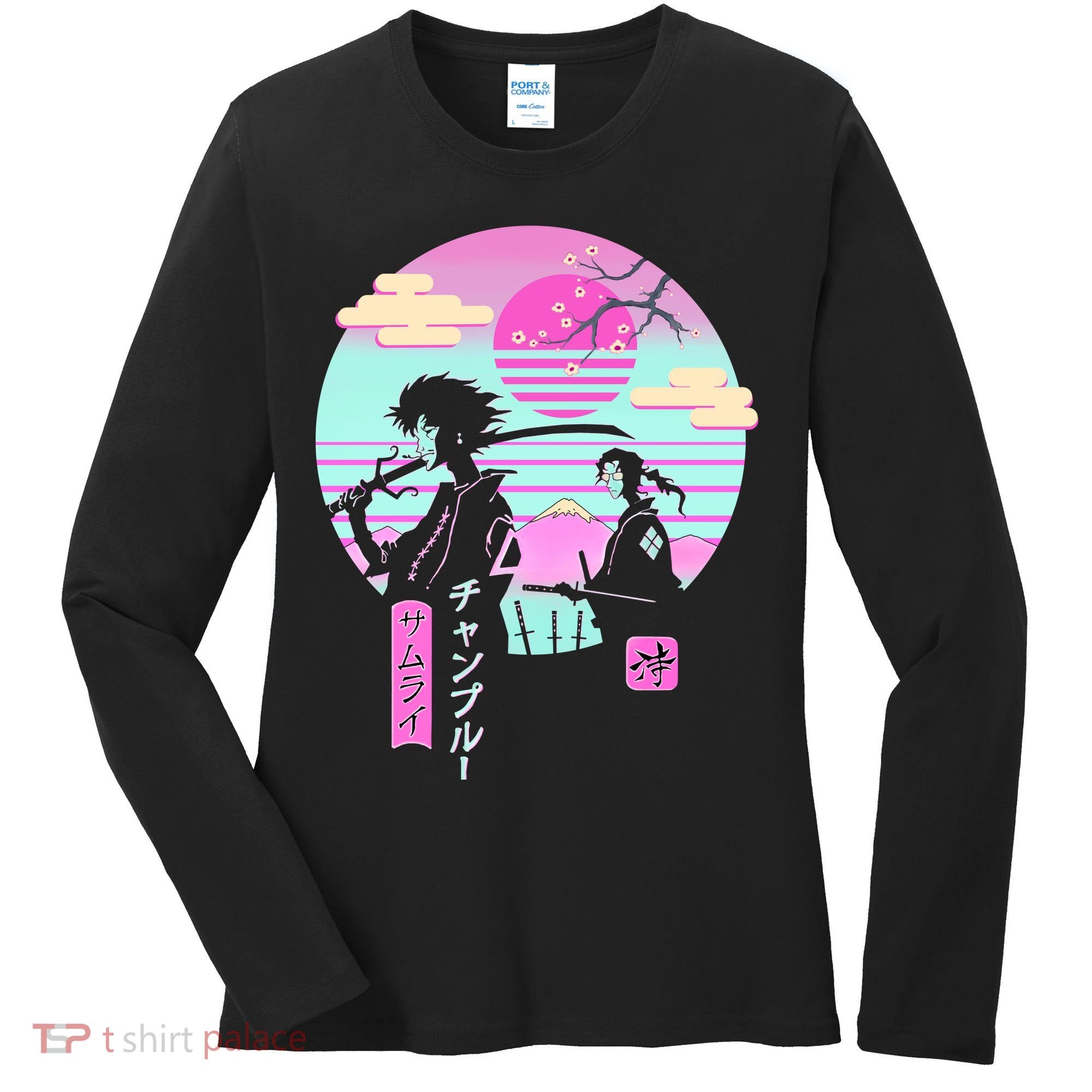 Retro Samurai Chillhop Anime Women's Long Sleeve Shirt
