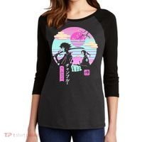 Retro Samurai Chillhop Anime Women's Tri-Blend 3/4-Sleeve Raglan Shirt thumb 2