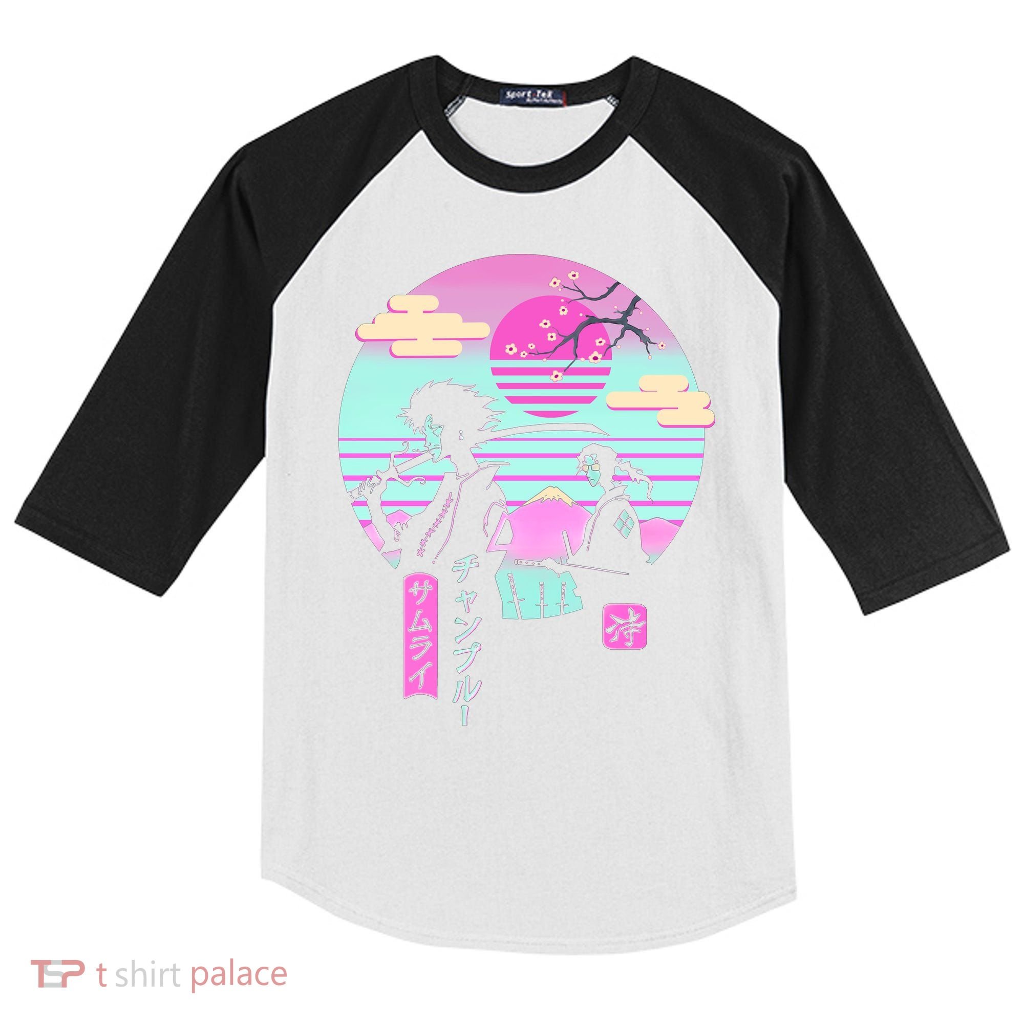 Retro Samurai Chillhop Anime Kids Colorblock Raglan Jersey