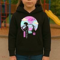 Retro Samurai Chillhop Anime Kids Hoodie thumb 3