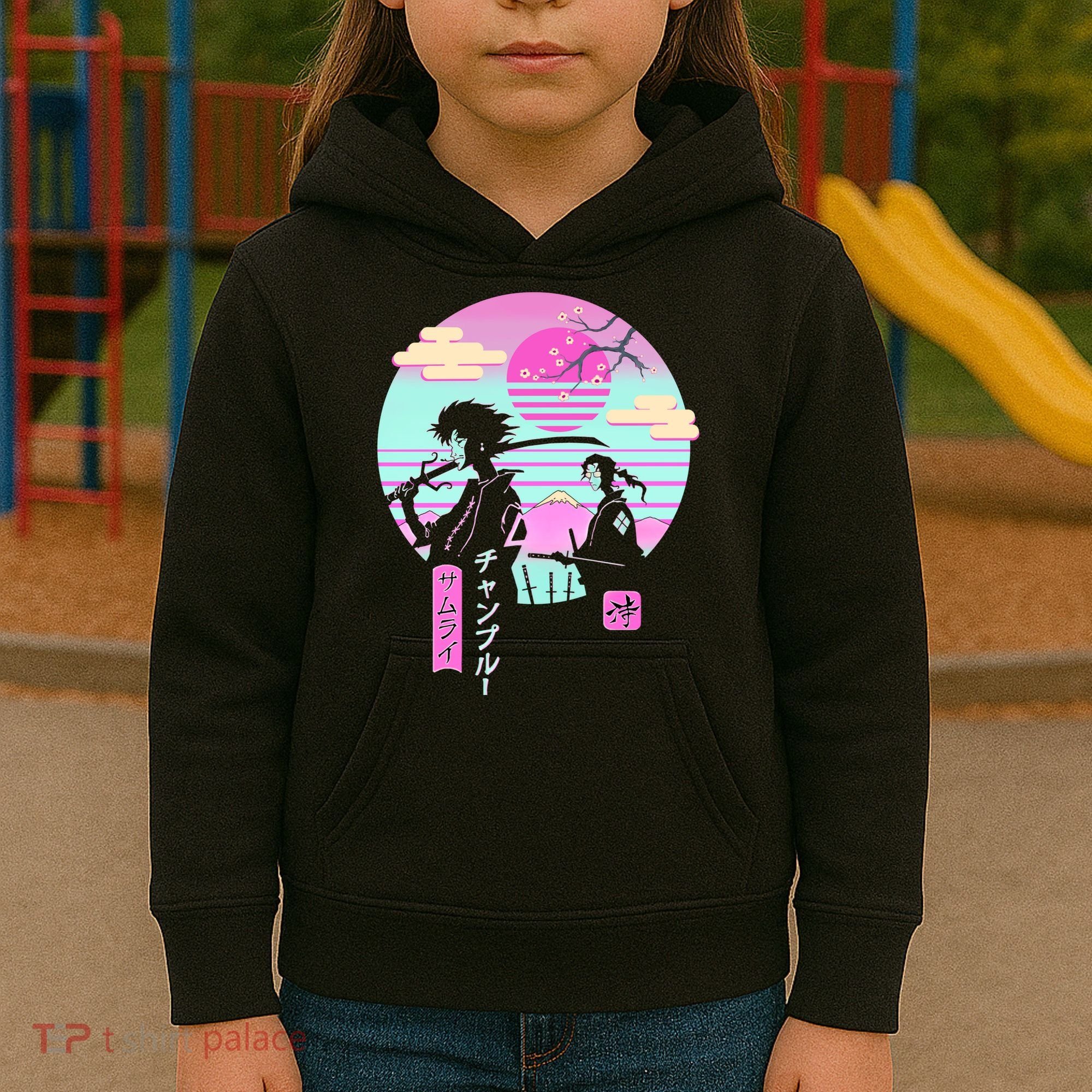 Retro Samurai Chillhop Anime Kids Hoodie