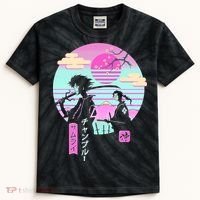 Retro Samurai Chillhop Anime Kids Tie-Dye T-Shirt thumb 0