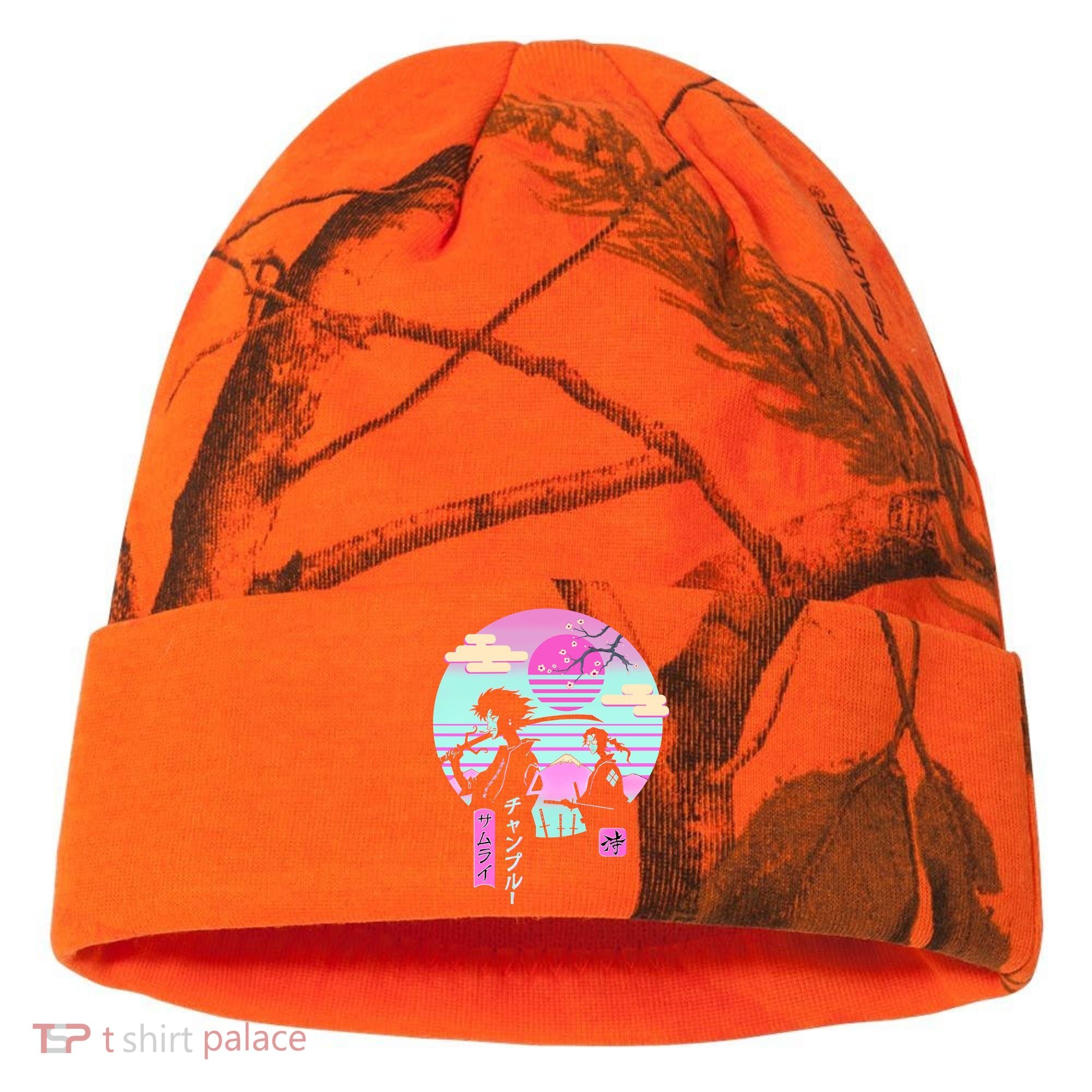 Retro Samurai Chillhop Anime Kati Licensed 12" Camo Cuffed Beanie