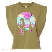 Retro Samurai Chillhop Anime Garment-Dyed Women's Muscle Tee thumb 0