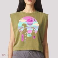 Retro Samurai Chillhop Anime Garment-Dyed Women's Muscle Tee thumb 2