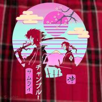 Retro Samurai Chillhop Anime Women's Flannel Plaid Pajama Pants thumb 2