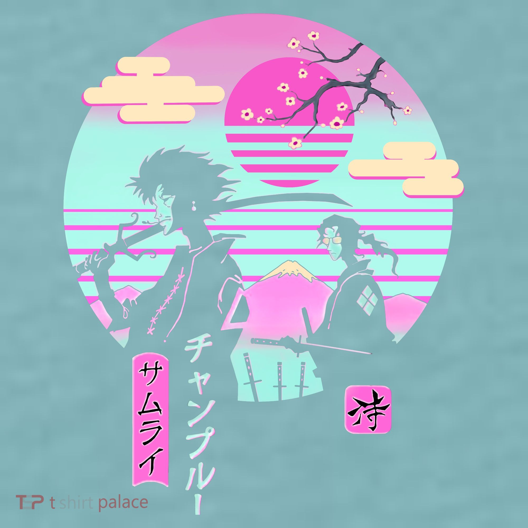 Retro Samurai Chillhop Anime Sueded Cloud Jersey T-Shirt