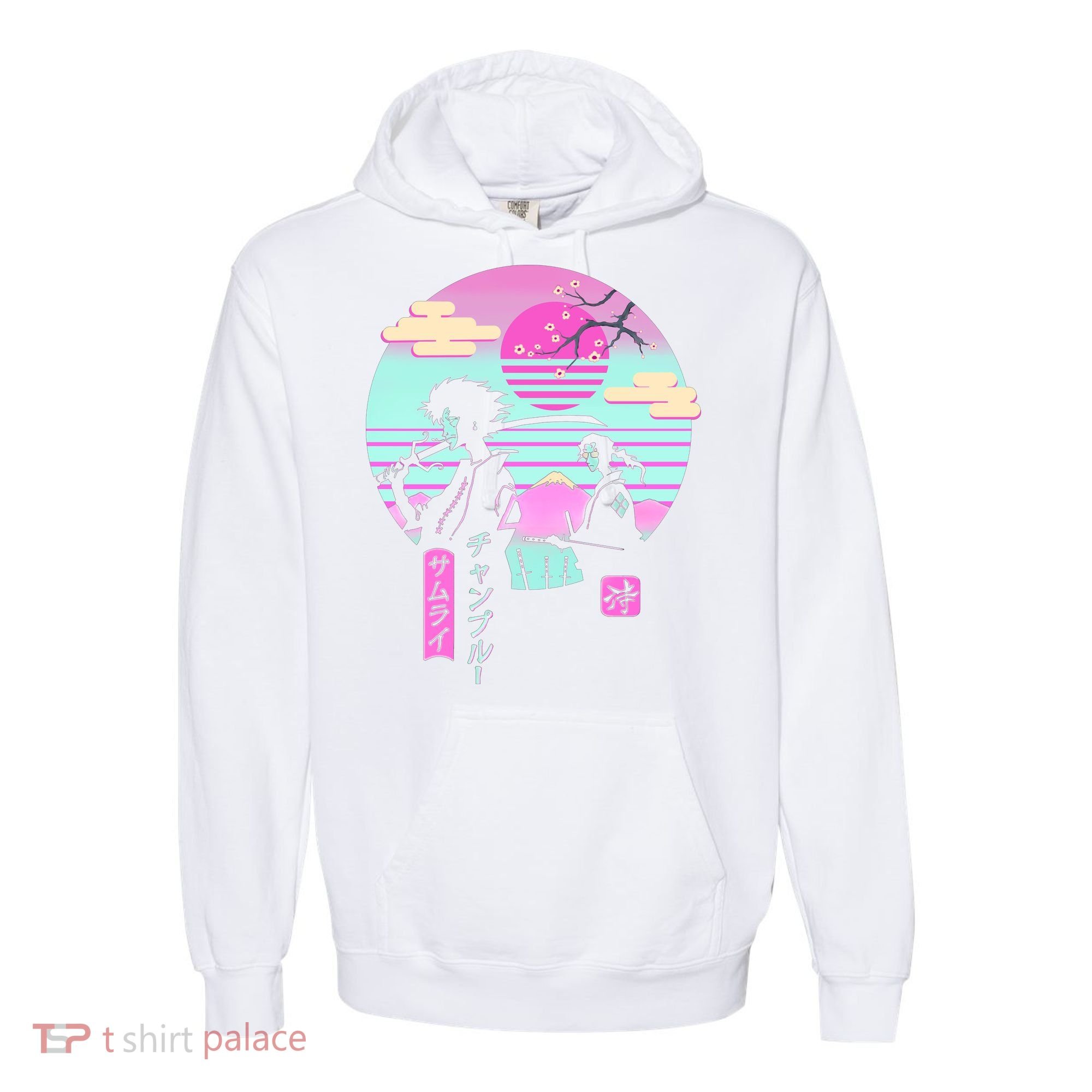Retro Samurai Chillhop Anime Comfort Colors Garment-Dyed Hooded Sweatshirt