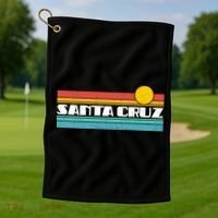 Retro Santa Cruz Strip Logo Golf Towel thumb 1