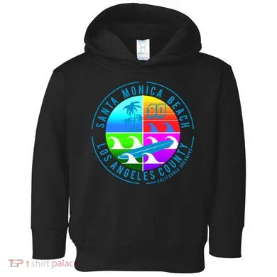 Retro Santa Monica Beach Toddler Hoodie