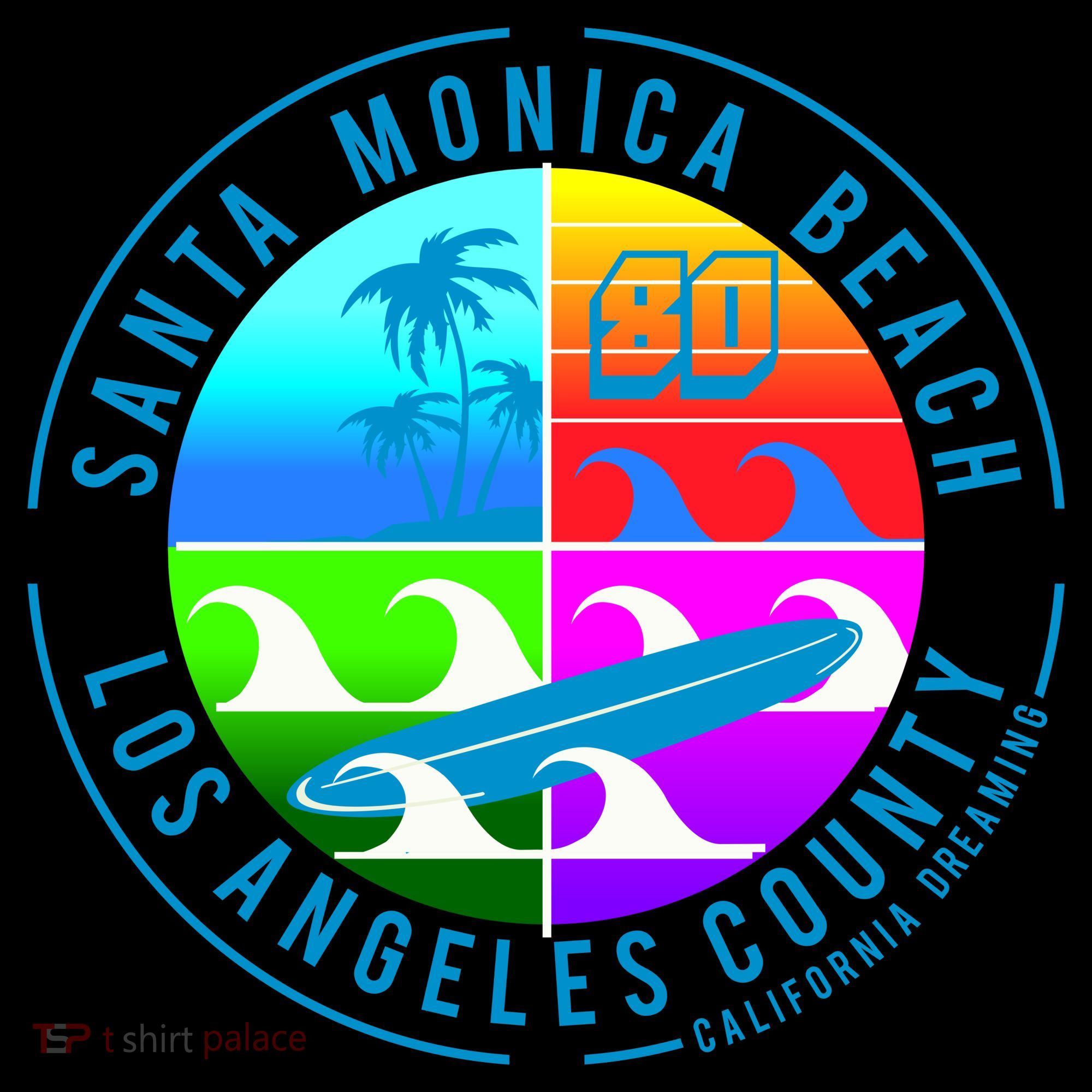 Retro Santa Monica Beach Toddler Hoodie