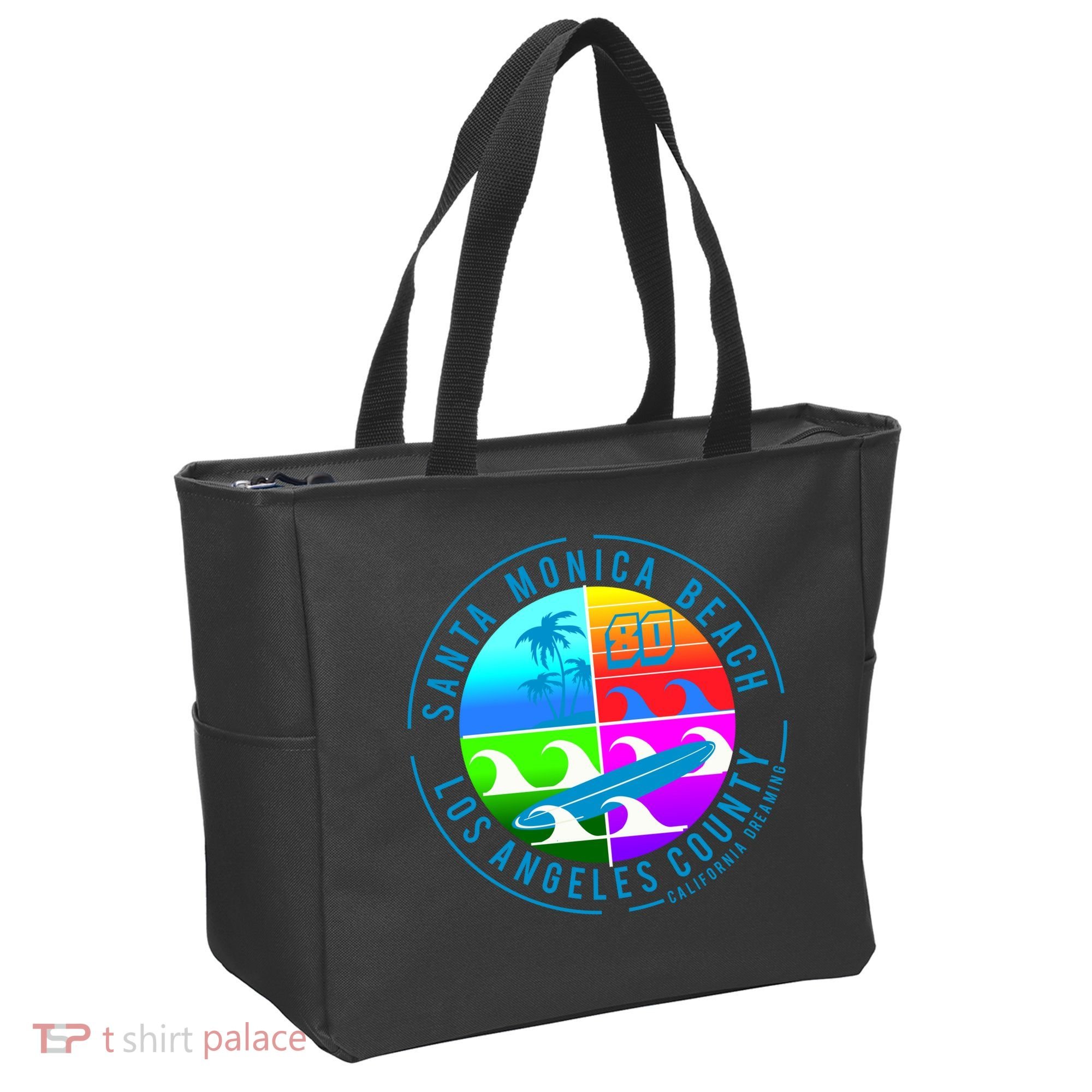 Retro Santa Monica Beach Tote Bag