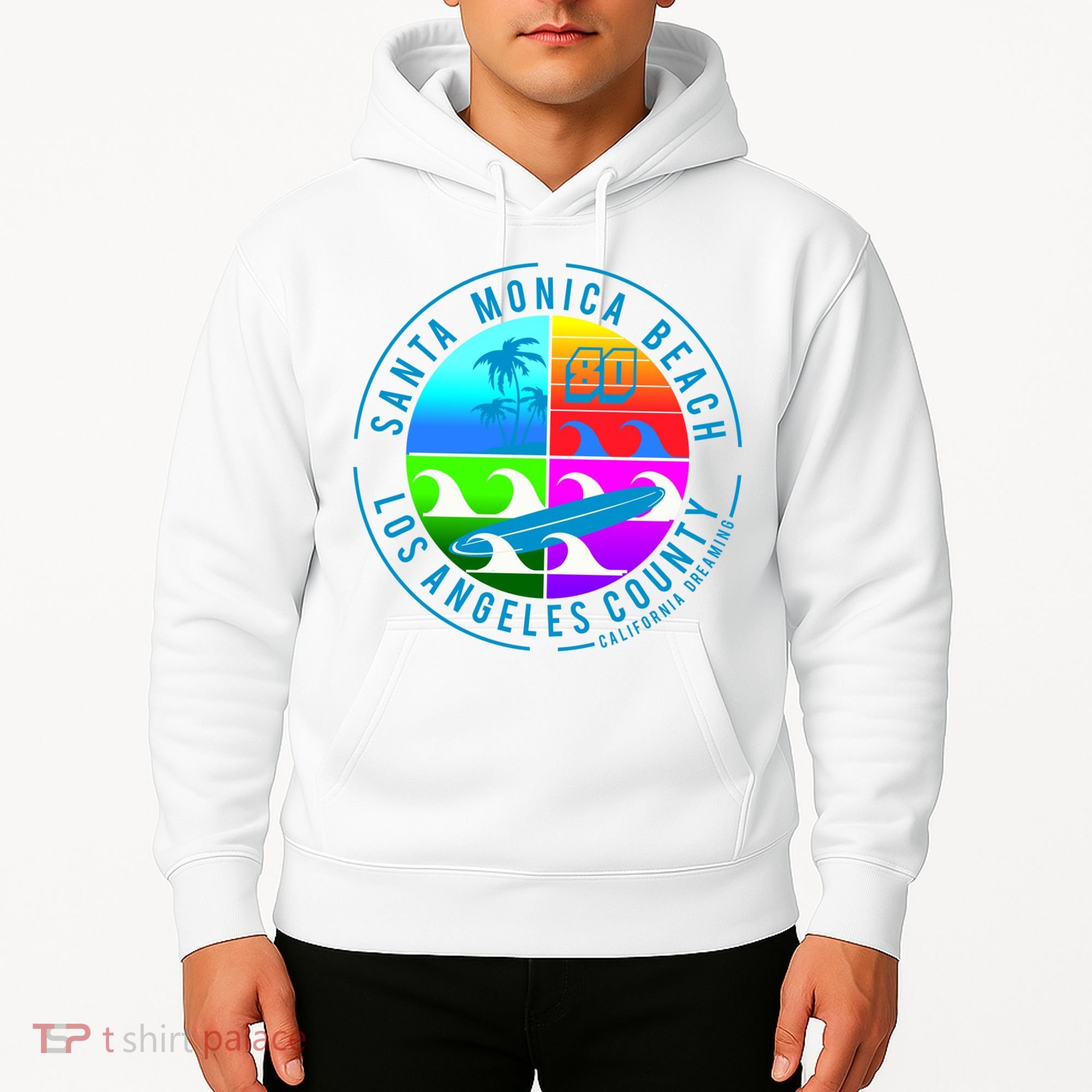 Retro Santa Monica Beach Hoodie