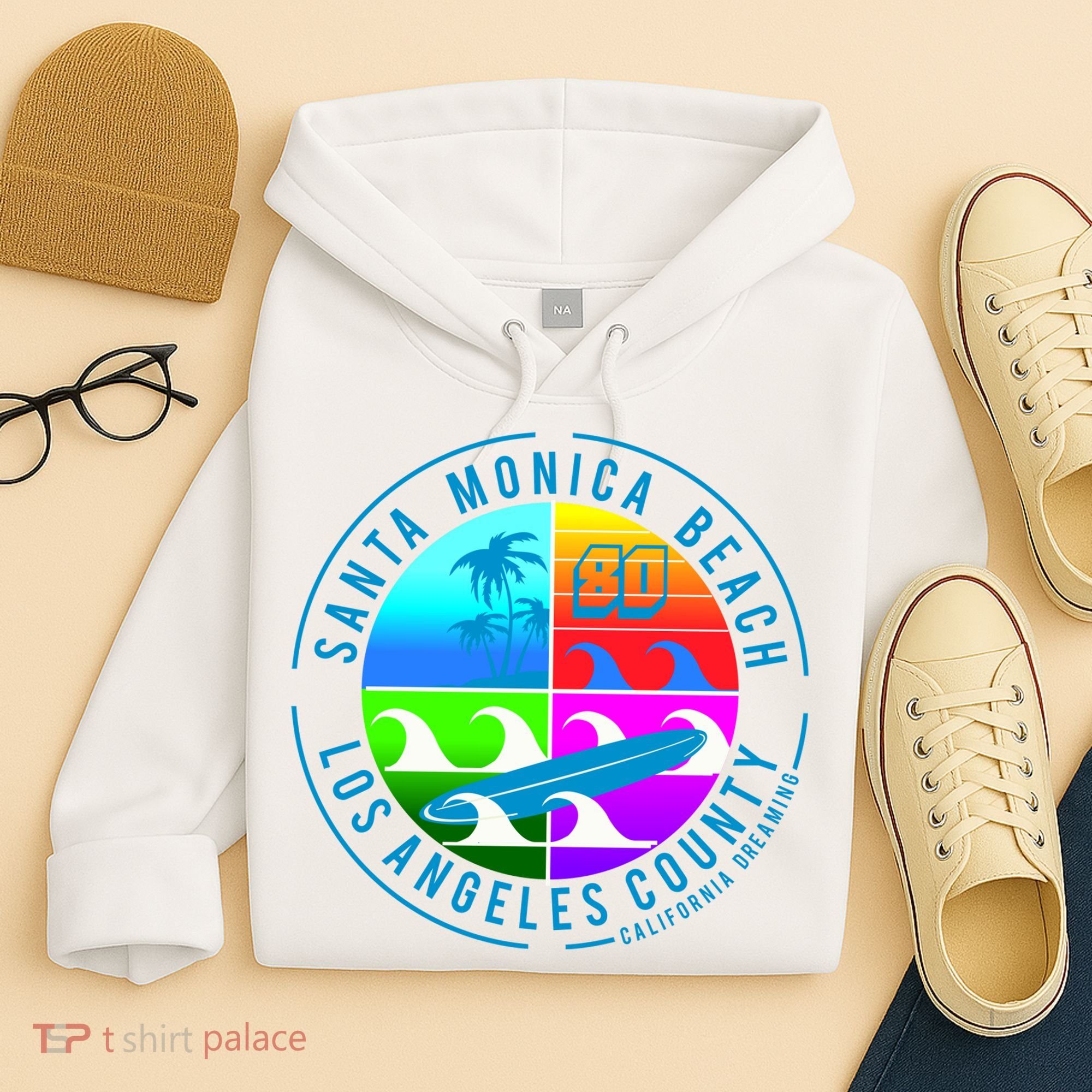 Retro Santa Monica Beach Hoodie