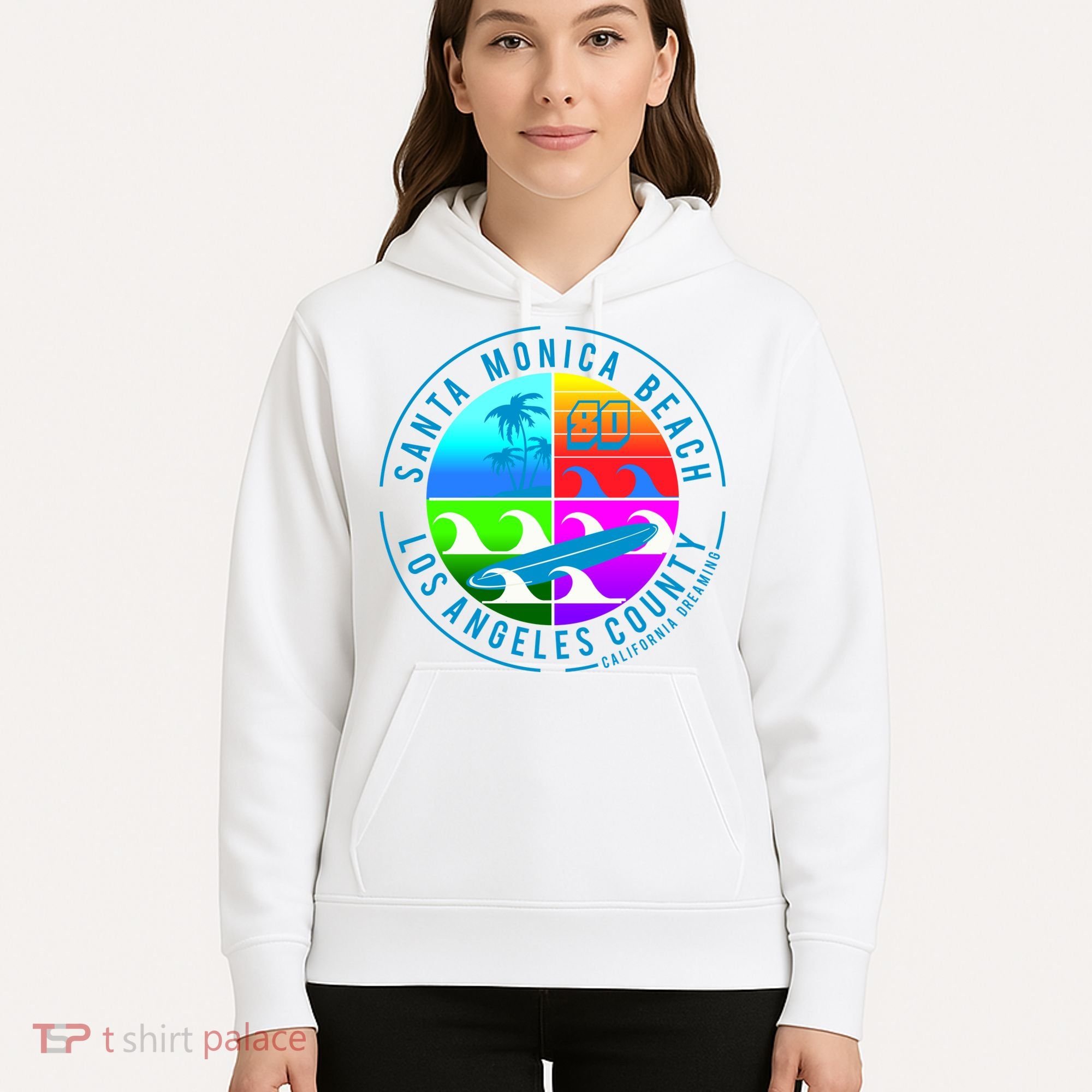 Retro Santa Monica Beach Hoodie