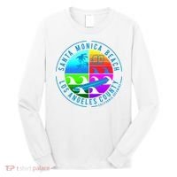 Retro Santa Monica Beach Long Sleeve Shirt thumb 0