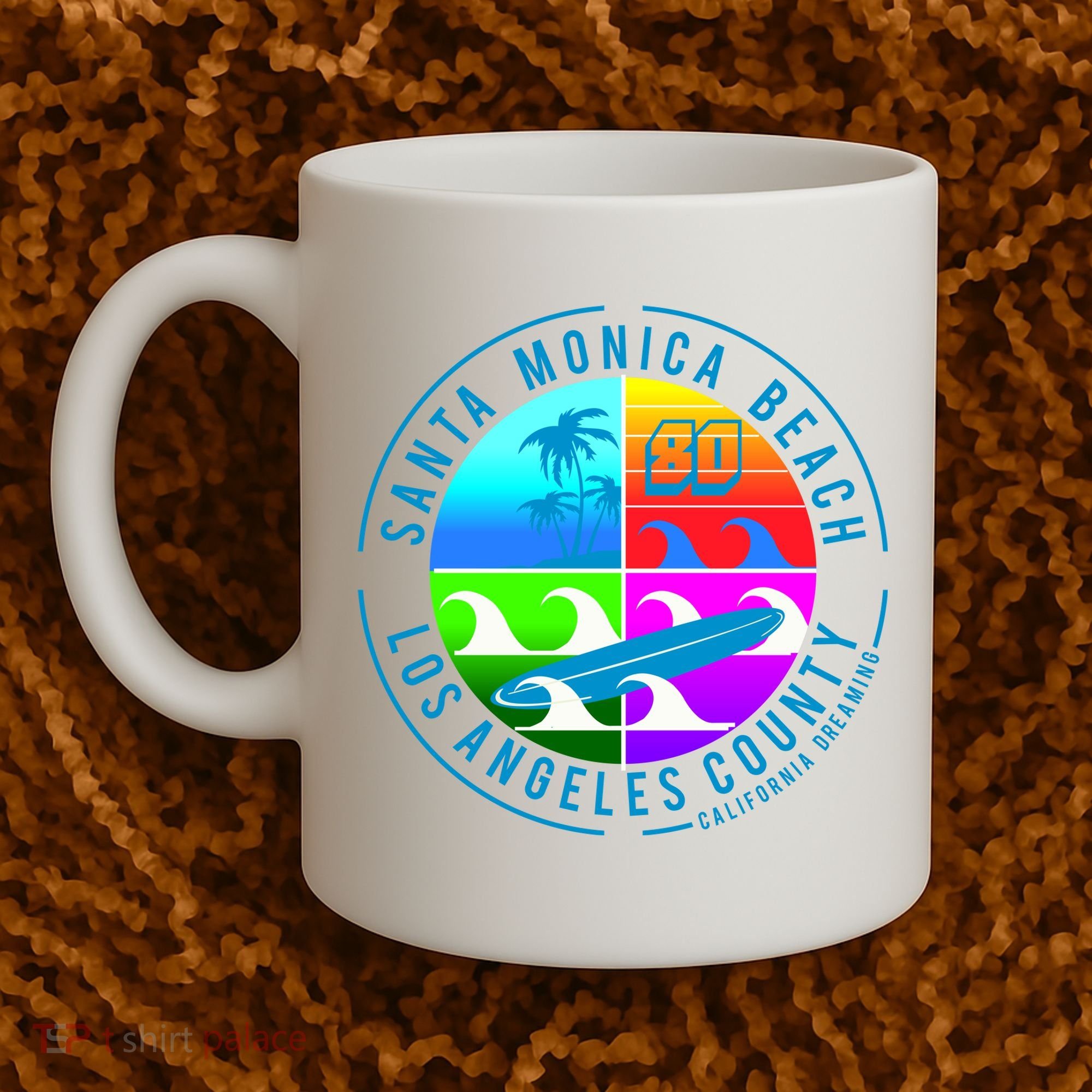 Retro Santa Monica Beach Coffee Mug