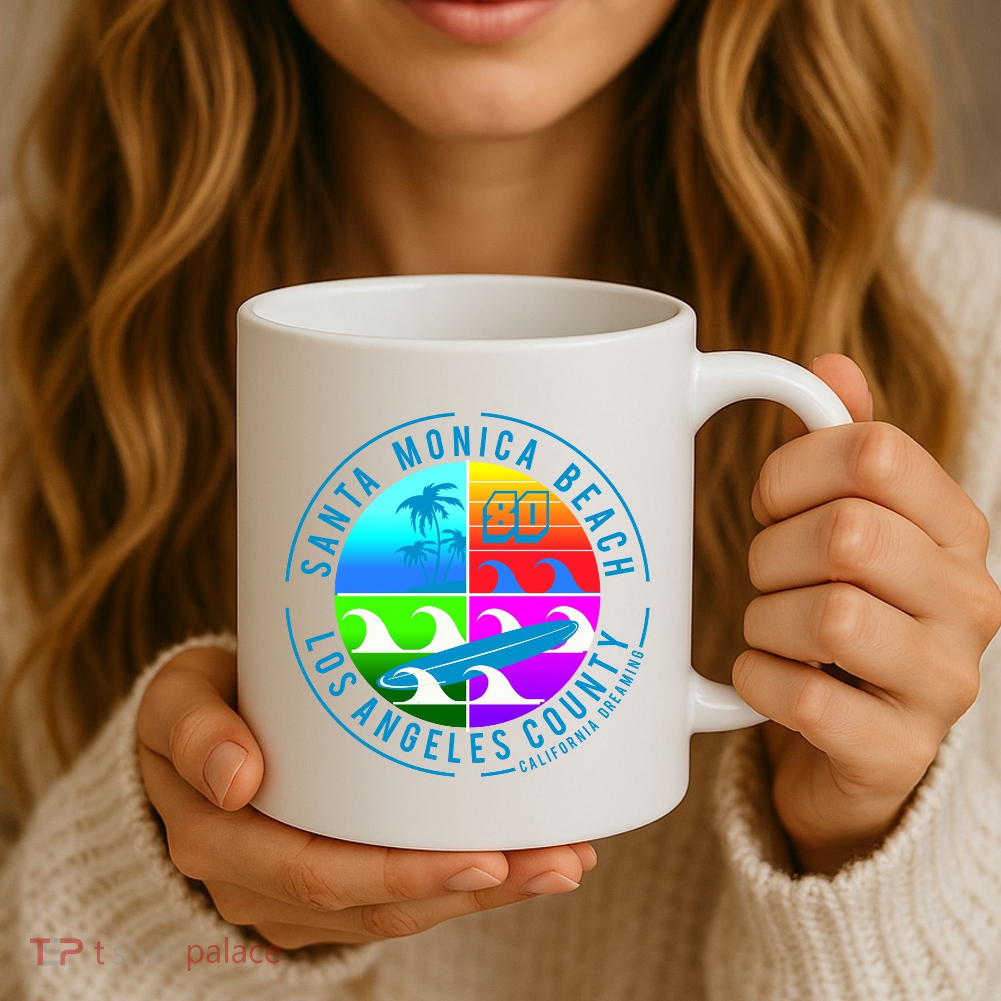 Retro Santa Monica Beach Coffee Mug