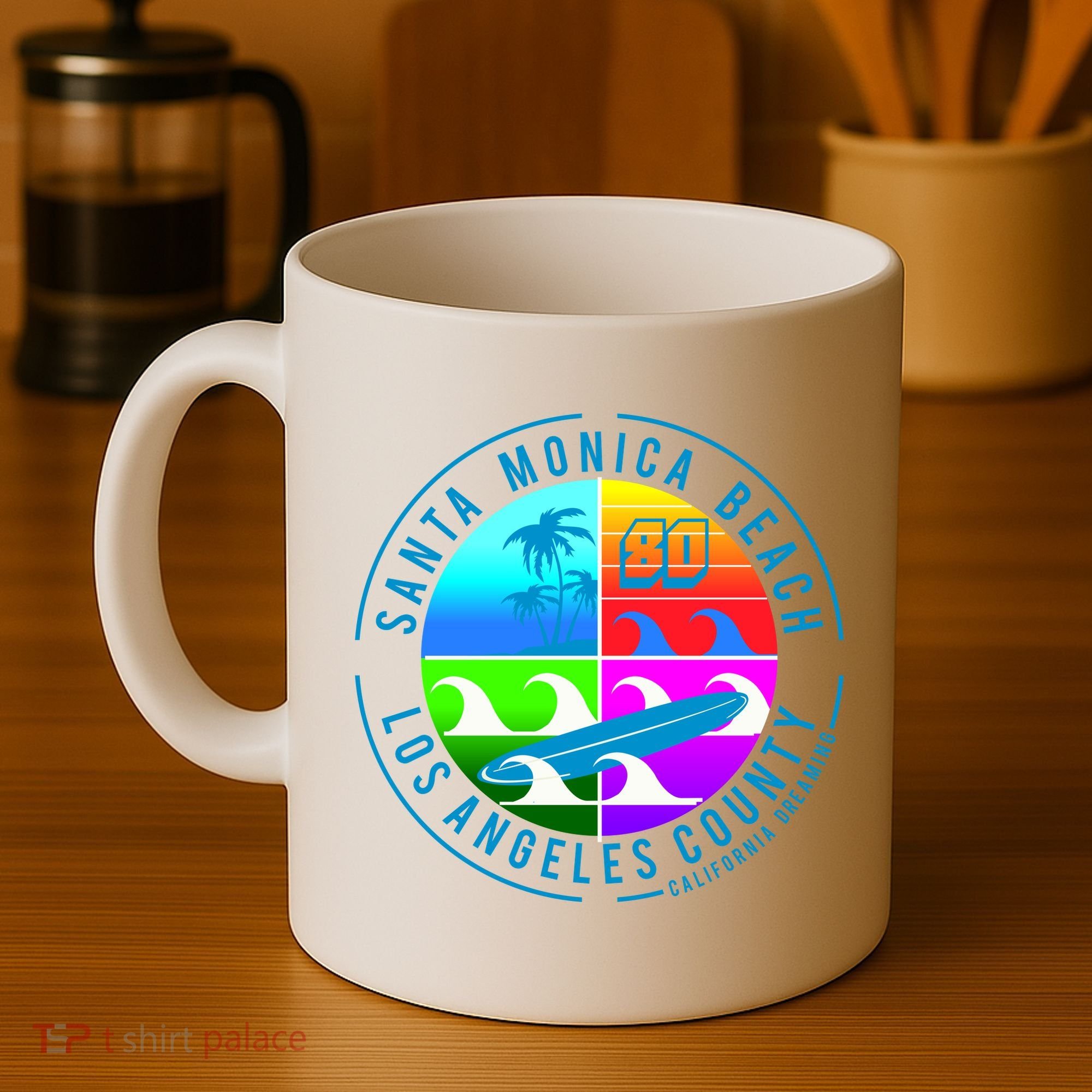 Retro Santa Monica Beach Coffee Mug