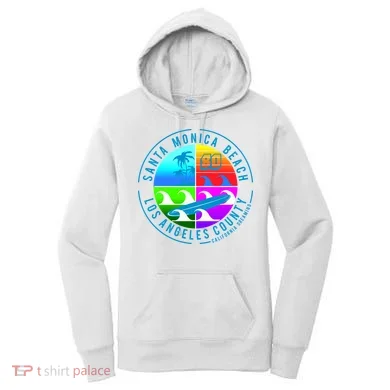 Retro Santa Monica Beach Women's Hoodie
