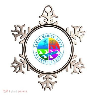 Retro Santa Monica Beach Ornament