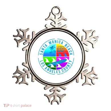Retro Santa Monica Beach Ornament