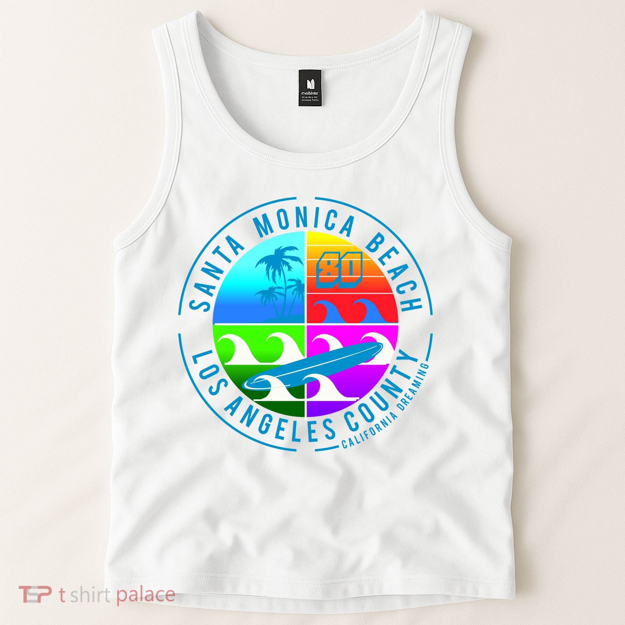 Retro Santa Monica Beach Tank Top
