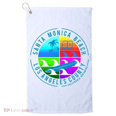 Retro Santa Monica Beach Golf Towel