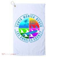 Retro Santa Monica Beach Golf Towel thumb 0