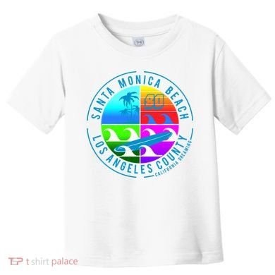 Retro Santa Monica Beach Toddler T-Shirt