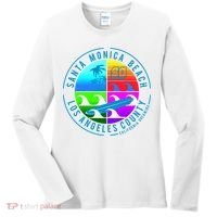 Retro Santa Monica Beach Women's Long Sleeve Shirt thumb 0