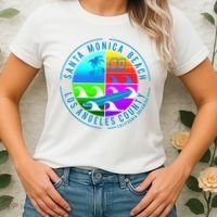 Retro Santa Monica Beach Women's T-Shirt thumb 2