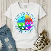 Retro Santa Monica Beach Women's T-Shirt thumb 3