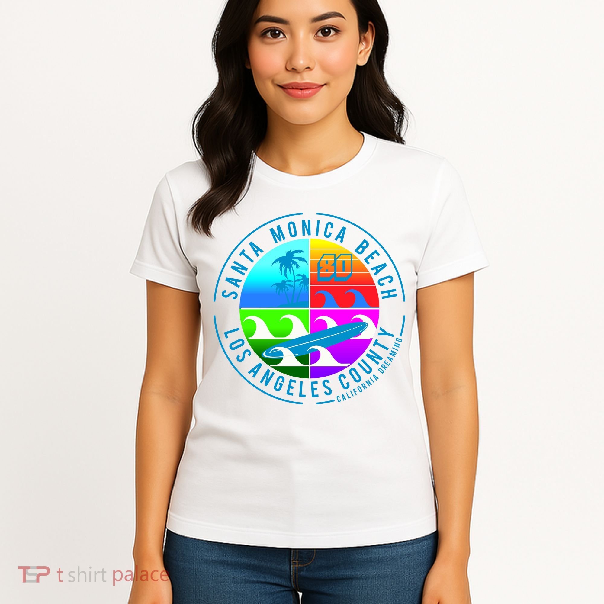 Retro Santa Monica Beach Women's T-Shirt
