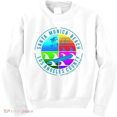 Retro Santa Monica Beach Kids Sweatshirt