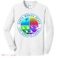 Retro Santa Monica Beach Kids Long Sleeve Shirt thumb 0