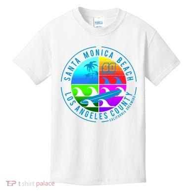 Retro Santa Monica Beach Kids T-Shirt