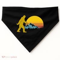 Retro Sasquatch Mountain Sunset USA-Made Doggie Bandana thumb 0