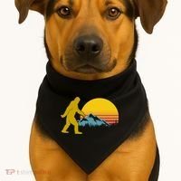 Retro Sasquatch Mountain Sunset USA-Made Doggie Bandana thumb 1