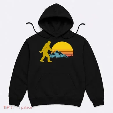 Retro Sasquatch Mountain Sunset Hoodie