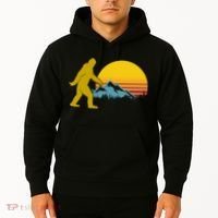 Retro Sasquatch Mountain Sunset Hoodie thumb 2