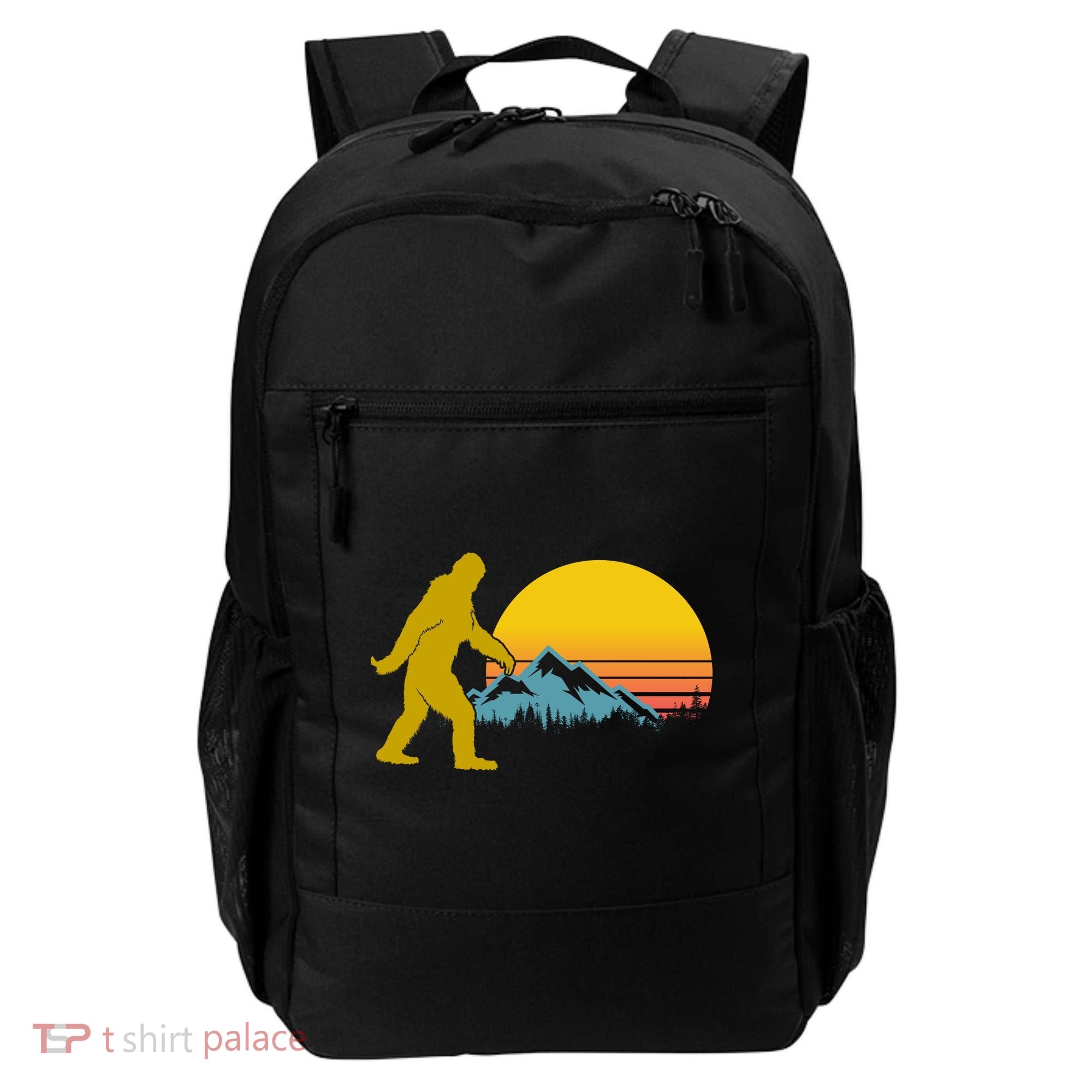 Retro Sasquatch Mountain Sunset Backpack